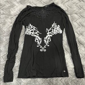 Foxy Jeans Women's Black Y2k Lace top